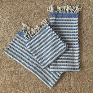 Deep Blue 100% Turkish Cotton Hand Towel Set